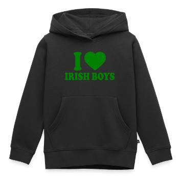 I love irish boys - Kinder Premium Organic Hoodie - Schwarz - Vorne - AI Model Kid Male (0cm)