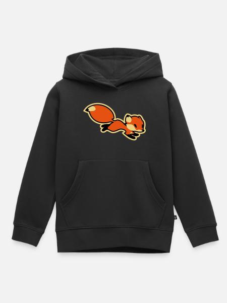 Fox - Kinder Premium Organic Hoodie - Schwarz