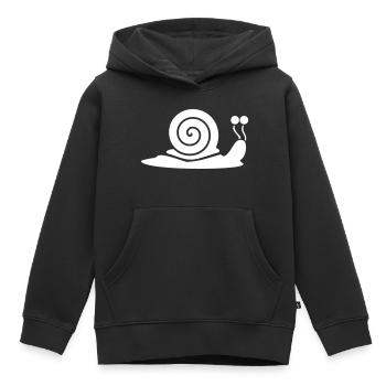 Escargot avec coquille d’escargot - Sweat Premium à capuche enfant bio - noir - Devant - AI Model Kid Male (0cm)