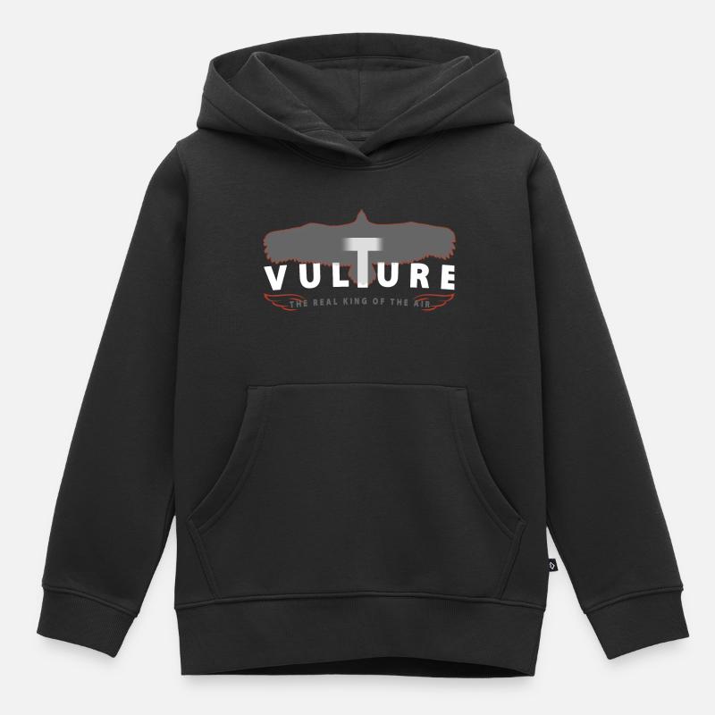 VULTURE - le vrai roi de l'air - Geier - blanc - Sweat Premium à capuche enfant bio - noir