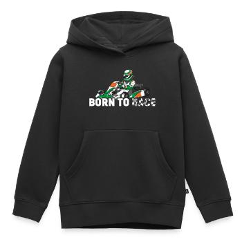 Gokart nato da Racing Motorsport Vintage - Felpa Premium con cappuccio bambino bio - nero - Fronte - AI Model Kid Male (0cm)