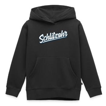 Schlitzohr - Schweizerdeutsch - Mundart - Dialekt - Kinder Premium Organic Hoodie - Schwarz - Vorne - AI Model Kid Male (0cm)