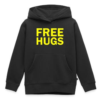 Free hugs - Sweat Premium à capuche enfant bio - noir - Devant - AI Model Kid Male (0cm)