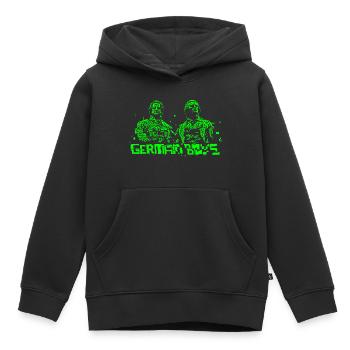 Goethe und Schiller Glitch - Neongrün - Kinder Premium Organic Hoodie - Schwarz - Vorne - AI Model Kid Male (0cm)