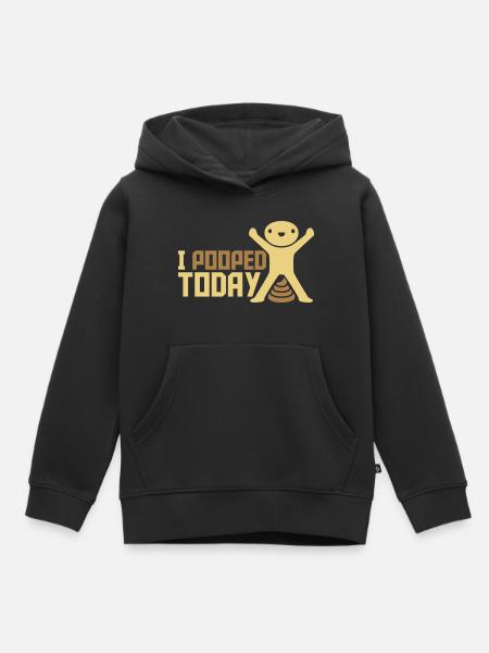 I pooped today Zitat - Kinder Premium Organic Hoodie - Schwarz