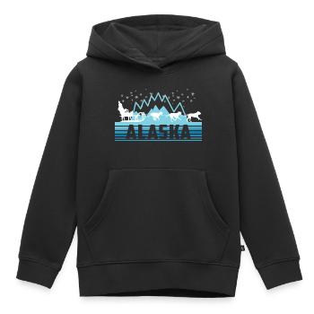 Alaska - Sweat Premium à capuche enfant bio - noir - Devant - AI Model Kid Male (0cm)