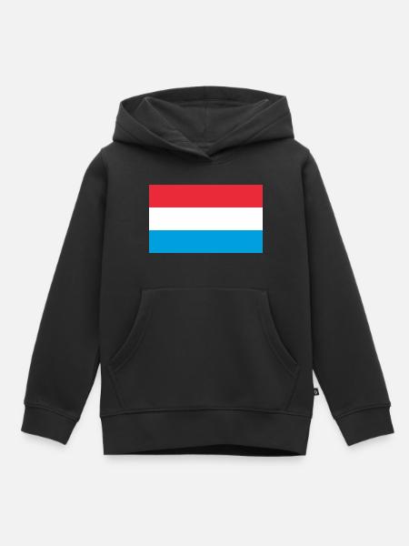 Luxemburgische Nationalflagge - Kinder Premium Organic Hoodie - Schwarz