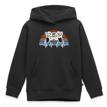 Heartbeat Gamer Spielkonsole - Kinder Premium Organic Hoodie - Schwarz - Vorne - AI Model Kid Male (0cm)