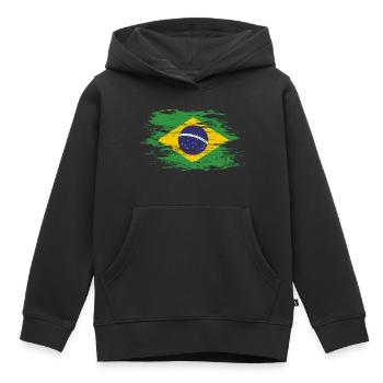 Brazil used - Kids Premium Organic Hoodie - black - Front - AI Model Kid Male (0cm)