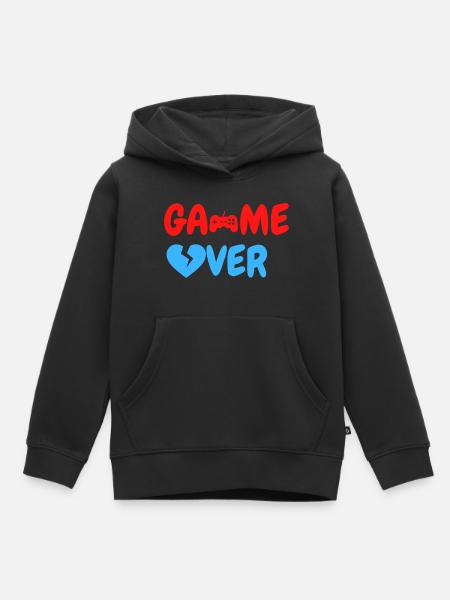 Game Over - Kinder Premium Organic Hoodie - Schwarz