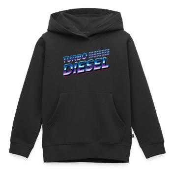Turbo Diesel - Sweat Premium à capuche enfant bio - noir - Devant - AI Model Kid Male (0cm)