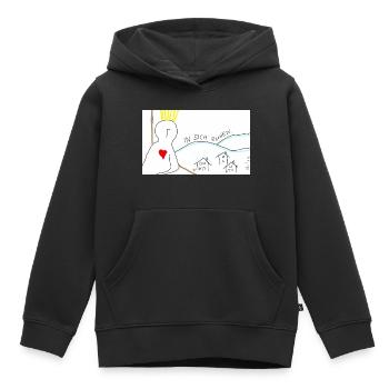 In sich ruhen. - Kinder Premium Organic Hoodie - Schwarz - Vorne - AI Model Kid Male (0cm)