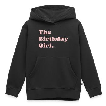 Das rosa Geburtstagskind - Kinder Premium Organic Hoodie - Schwarz - Vorne - AI Model Kid Male (0cm)