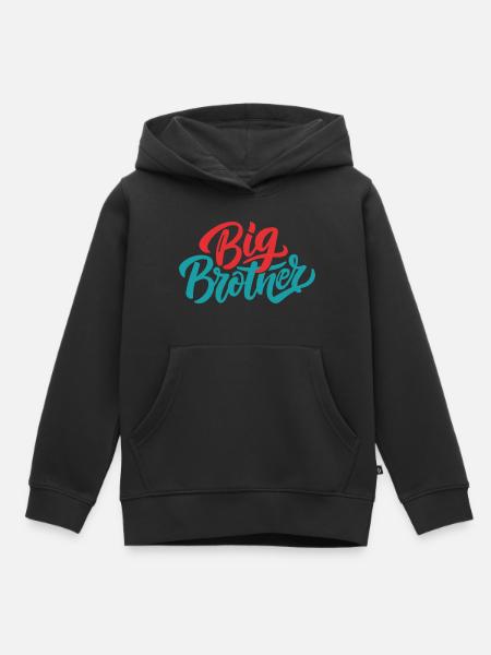GROßER BRUDER - Kinder Premium Organic Hoodie - Schwarz