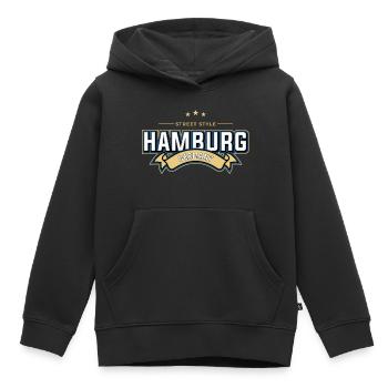 Hambourg - Sweat Premium à capuche enfant bio - noir - Devant - AI Model Kid Male (0cm)