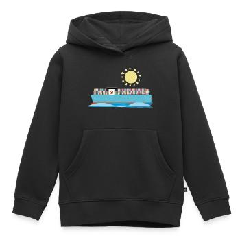 Container Ship - Kids Premium Organic Hoodie - black - Front - AI Model Kid Male (0cm)