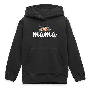 Maman Maman - Sweat Premium à capuche enfant bio - noir - Devant - AI Model Kid Male (0cm)