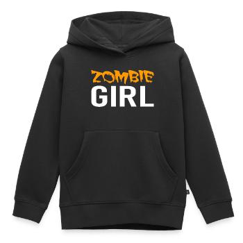 Zombie Girl - Halloween - Witch - Pumpkin - Horror - Kids Premium Organic Hoodie - black - Front - AI Model Kid Male (0cm)