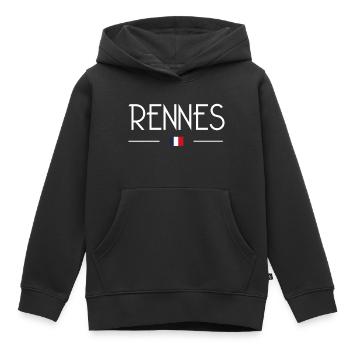 Rennes - Kinder Premium Organic Hoodie - Schwarz - Vorne - AI Model Kid Male (0cm)