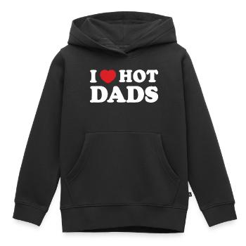 J’ai le cœur des papas sexy - Sweat Premium à capuche enfant bio - noir - Devant - AI Model Kid Male (0cm)