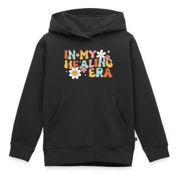 À mon époque de guérison - Sweat Premium à capuche enfant bio - noir - Devant - AI Model Kid Male (0cm)