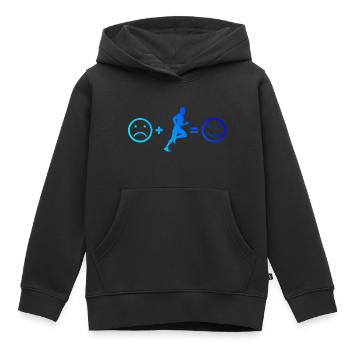 Course de fitness Course à pied Cross Country Running - Sweat Premium à capuche enfant bio - noir - Devant - AI Model Kid Male (0cm)