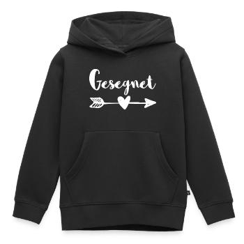 Gesegnet Christliches Geschenk - Kinder Premium Organic Hoodie - Schwarz - Vorne - AI Model Kid Male (0cm)