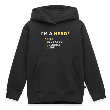 Je suis un Nerd - Sweat Premium à capuche enfant bio - noir - Devant - AI Model Kid Male (0cm)