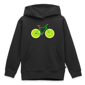 Fahrrad Obst Frucht Limette - Kinder Premium Organic Hoodie - Schwarz - Vorne - AI Model Kid Male (0cm)