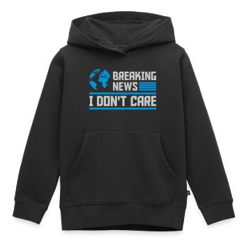Breaking news don't care - Kinder Premium Organic Hoodie - Schwarz - Vorne - AI Model Kid Male (0cm)