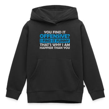 You find it offensive - Kinder Premium Organic Hoodie - Schwarz - Vorne - AI Model Kid Male (0cm)