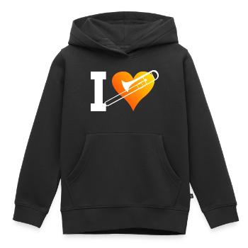 Posaunistin Herren Tenorposaune Blaskapelle - Kinder Premium Organic Hoodie - Schwarz - Vorne - AI Model Kid Male (0cm)