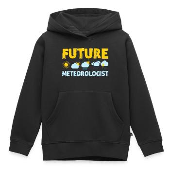 Météorologiste du futur Météorologie météorologique - Sweat Premium à capuche enfant bio - noir - Devant - AI Model Kid Male (0cm)
