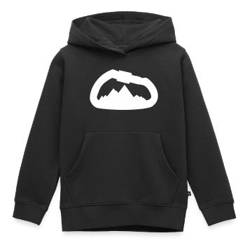 Motif mousqueton pour grimpeurs et alpinistes - Sweat Premium à capuche enfant bio - noir - Devant - AI Model Kid Male (0cm)