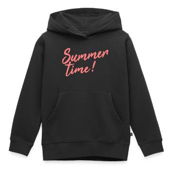 heure d'été - Sweat Premium à capuche enfant bio - noir - Devant - AI Model Kid Male (0cm)