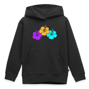 hibiscus - Kids Premium Organic Hoodie - black - Front - AI Model Kid Male (0cm)