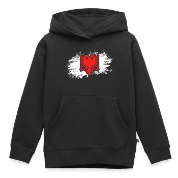 Aigle albanais à deux têtes vintage pour albanais - Sweat Premium à capuche enfant bio - noir - Devant - AI Model Kid Male (0cm)