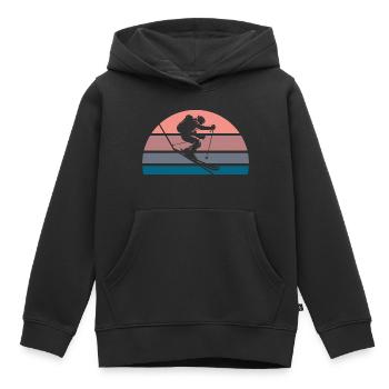 Ski de randonnée alpin - Sweat Premium à capuche enfant bio - noir - Devant - AI Model Kid Male (0cm)