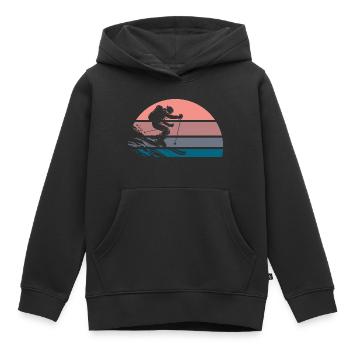 Powderday - Kinder Premium Organic Hoodie - Schwarz - Vorne - AI Model Kid Male (0cm)