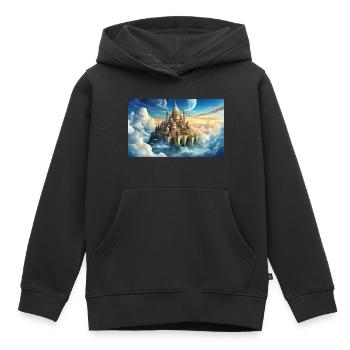 beaux lieux mythiques – Asgard, demeure du dieu - Sweat Premium à capuche enfant bio - noir - Devant - AI Model Kid Male (0cm)