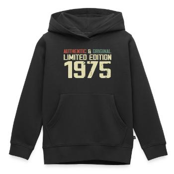 1975 Geburtstagsgeschenk 1975 Jahrgang 1975 Retro - Kinder Premium Organic Hoodie - Schwarz - Vorne - AI Model Kid Male (0cm)