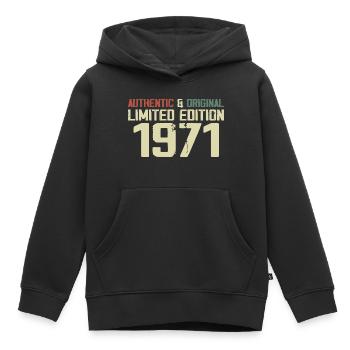 1971 Geburtstagsgeschenk 1971 Jahrgang 1971 Retro - Kinder Premium Organic Hoodie - Schwarz - Vorne - AI Model Kid Male (0cm)