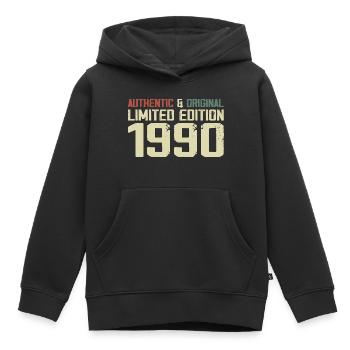 1990 Geburtstagsgeschenk 1990 Jahrgang 1990er Retro - Kinder Premium Organic Hoodie - Schwarz - Vorne - AI Model Kid Male (0cm)