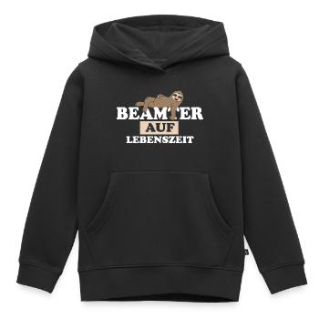 Fonctionnaire à vie - Sweat Premium à capuche enfant bio - noir - Devant - AI Model Kid Male (0cm)