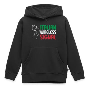 Signal sans fil italien Wi-Fi italien - Sweat Premium à capuche enfant bio - noir - Devant - AI Model Kid Male (0cm)