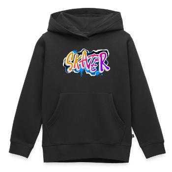 Patineur - Sweat Premium à capuche enfant bio - noir - Devant - AI Model Kid Male (0cm)