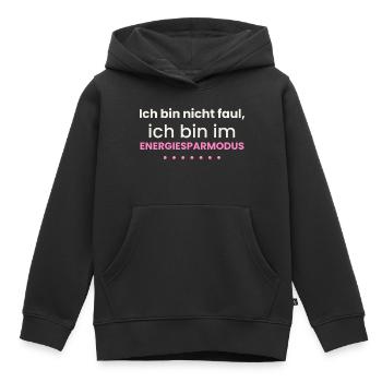 Nicht faul Energiesparmodus Lustiges Shirt Spruch - Kinder Premium Organic Hoodie - Schwarz - Vorne - AI Model Kid Male (0cm)