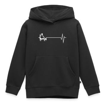 Battements de patinage patineur roller roller roller roller - Sweat Premium à capuche enfant bio - noir - Devant - AI Model Kid Male (0cm)
