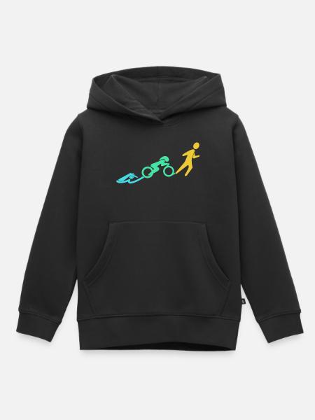 Bewegungsbogen Sprint-Rad-Lauf - Kinder Premium Organic Hoodie - Schwarz