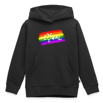 Equal Pride - Kinder Premium Organic Hoodie - Schwarz - Vorne - AI Model Kid Male (0cm)